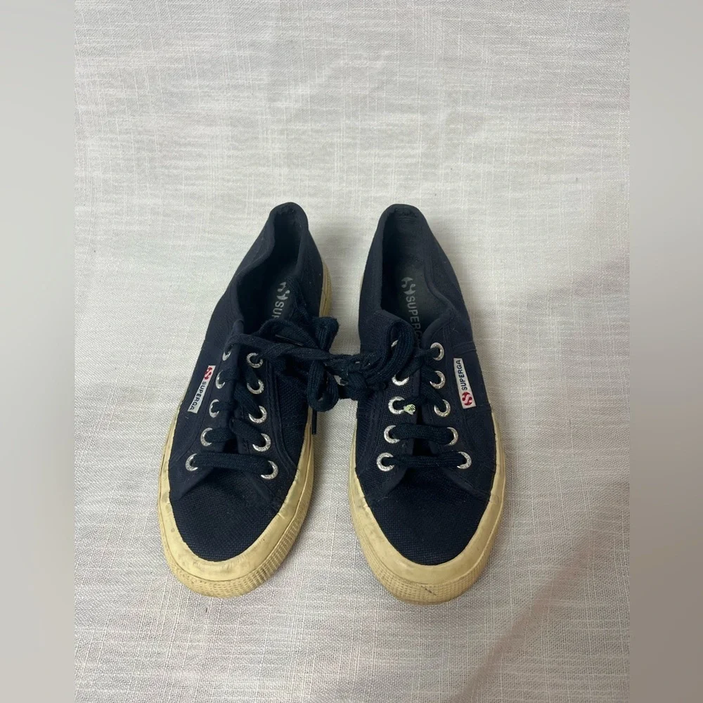 Superga Navy Canvas Low-Top Sneakers Women’s 36 / US 6 - Picture 3 of 7